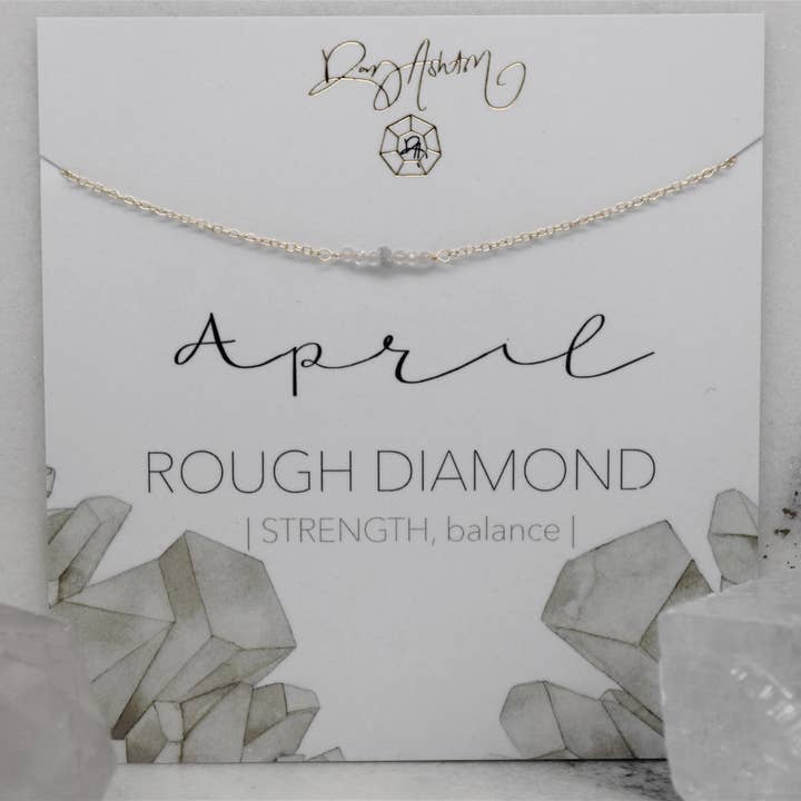 Rough Diamond Bar Necklace - April for wholesale by Rory Ashton Jewelry