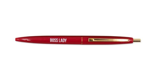 GetBullish - Wholesale Pen - Boss Lady Refillable Clic Pen in Cherry Red with Gold accent3