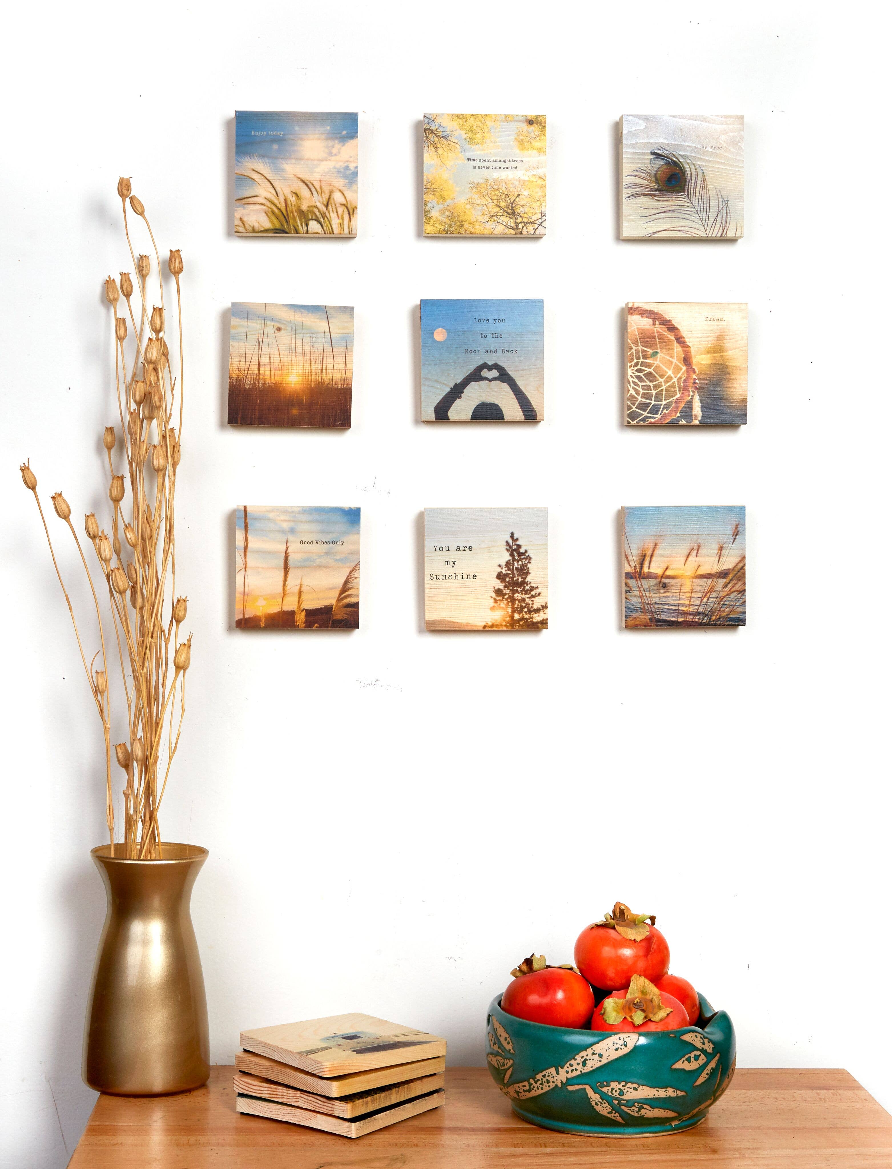 Lancaster Wood Prints - Wholesale Art Print - 3x3 Love you to the Moon Wood Print1