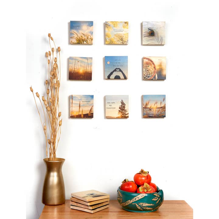 Lancaster Wood Prints - Wholesale Art Print - 3x3 Love you to the Moon Wood Print1