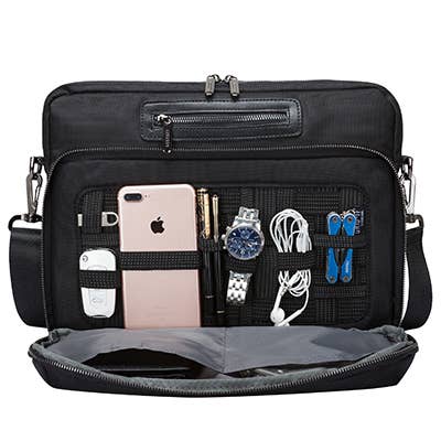 Zwart Buena Vista 13" laptop messenger draagdoek voor groothandel op Faire3