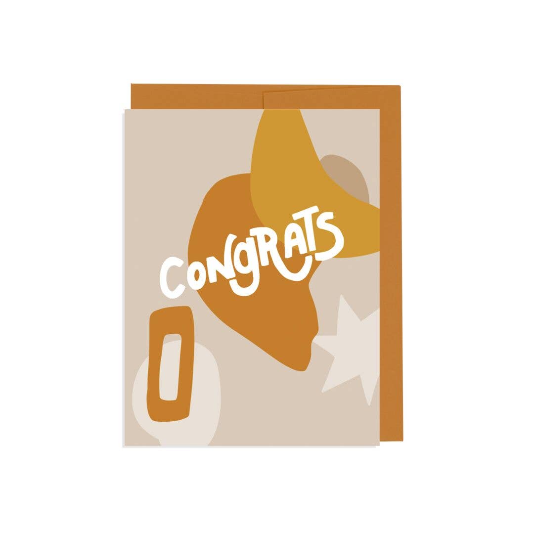 New Moon Paper Goods - Wholesale Congratulations Card - Beige Congrats Natural Shape Card0
