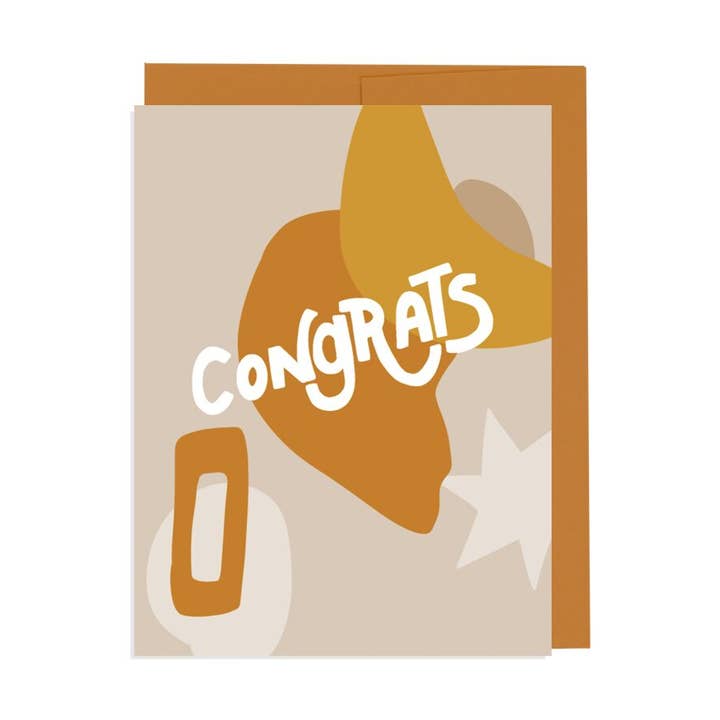 New Moon Paper Goods - Wholesale Congratulations Card - Beige Congrats Natural Shape Card0
