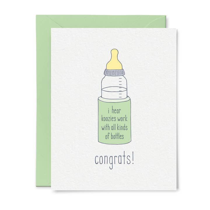 Tiny Hooray – postal de bebé por atacado – Novo cartão do pai Koozie