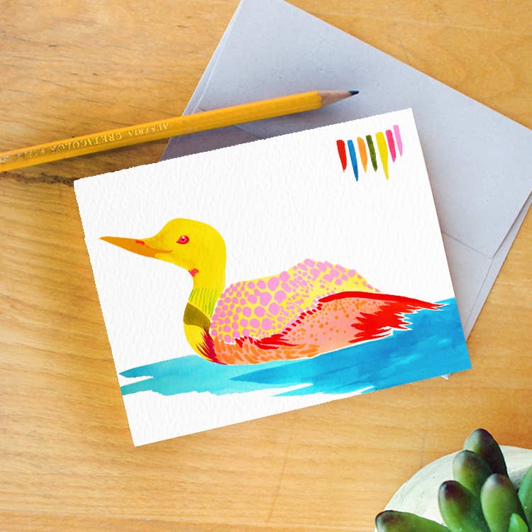 Paige Poppe Art - Wholesale Everyday Greeting Card - "Loon In A Million" Minnesota Greeting Card1