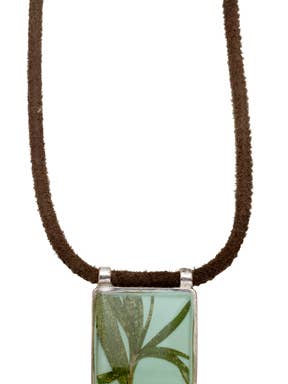 Rosemary Aqua Square On Leather for wholesale by Shari Dixon