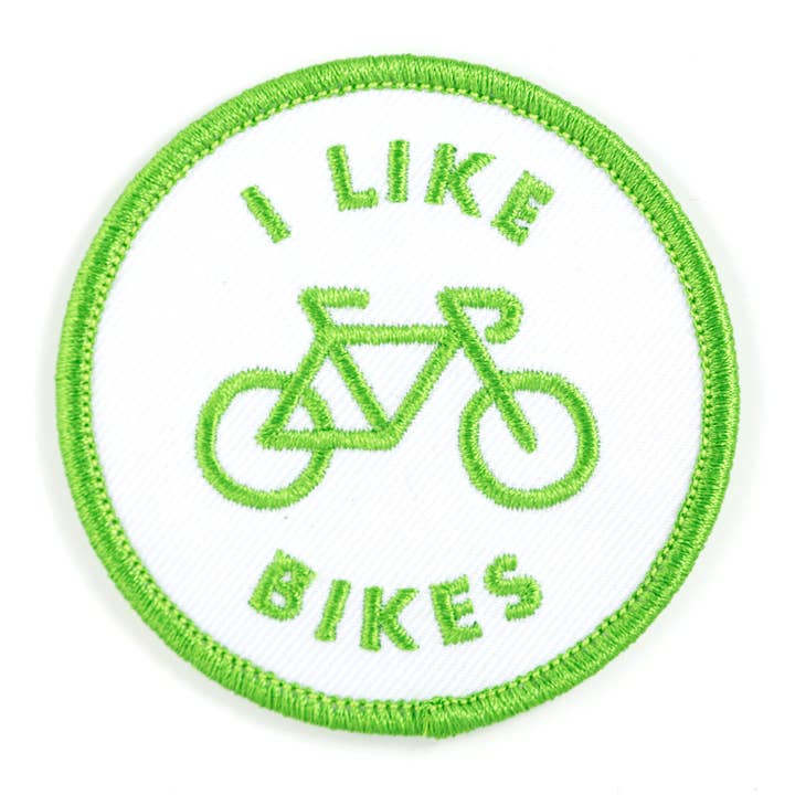 I Like Bikes geborduurde opstrijkbare patch voor wholesale door These Are Things