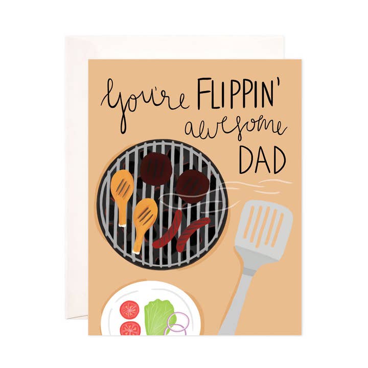 Flippin Awesome pappa gratulationskort - Punny fars dagskort för wholesale av Bloomwolf Studio
