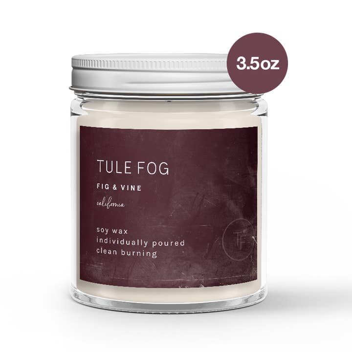 Tule Fog Candles - Vendita all'ingrosso Candela in vasetto - Candela di soia Fig + Vine Mini 3.5 oz0
