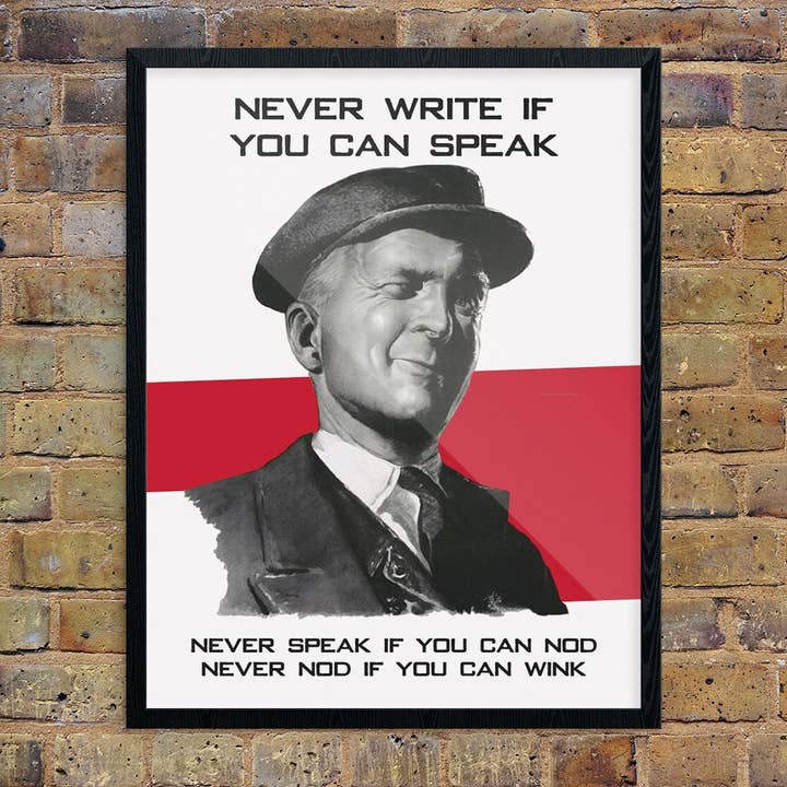 28 x 35,6 cm, stampa non scrivere mai se si può parlare. per la vendita all'ingrosso da parte di Fridgedoor