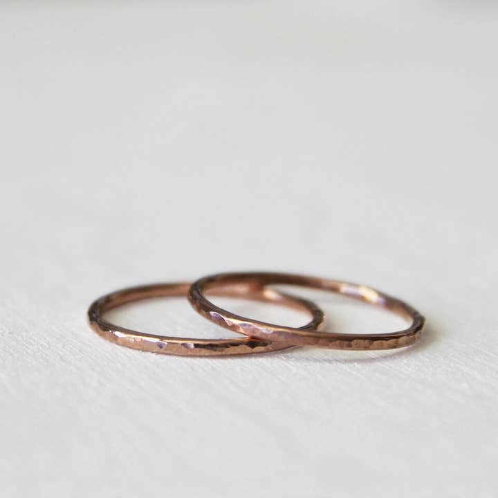 Hammered Stacking Ring - Rose Gold Fill for wholesale by Ivy & Gold Handcraft