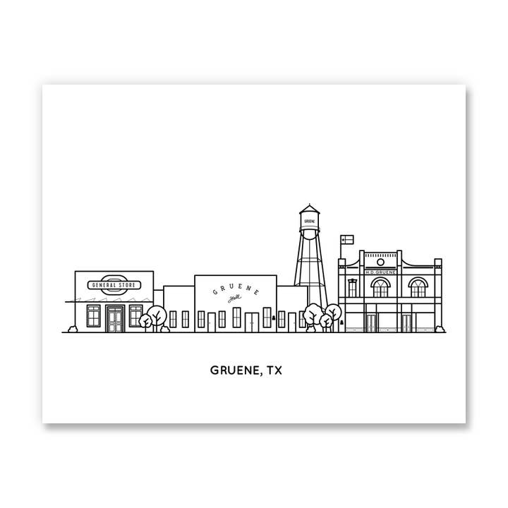 Gruene, Texas Art Print for engroshandel hos Kelly Renay