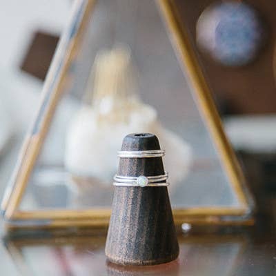 Mineral and Matter – wholesale Single stone/solitaire ring – Small Opal Ring Goldfill Dainty Stacking Opal Stone Band4