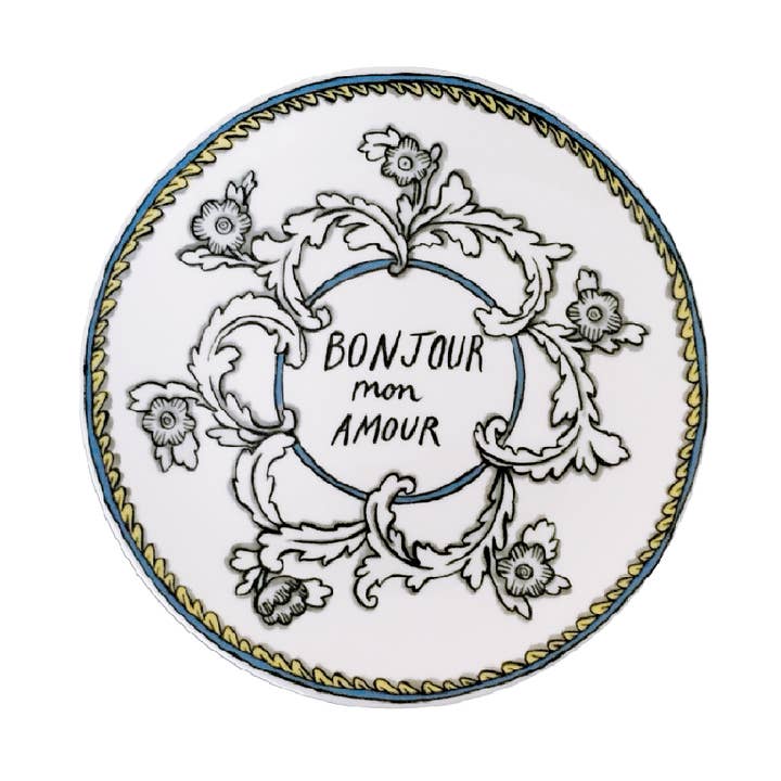 Bonjour Mon Amour - 8" Salad Plate for wholesale by Twig NY