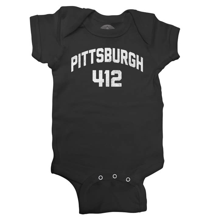 Boredwalk - Wholesale Bodysuit (Non-Footed) - Baby - Pittsburgh 412 Area Code Infant Bodysuit - Unisex Fit