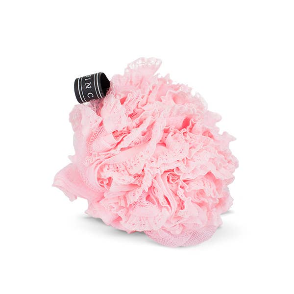 FinchBerry - Wholesale Loofah - Pink Lacy Extra Poofy Gentle Exfoliating Loofah Bath Sponge