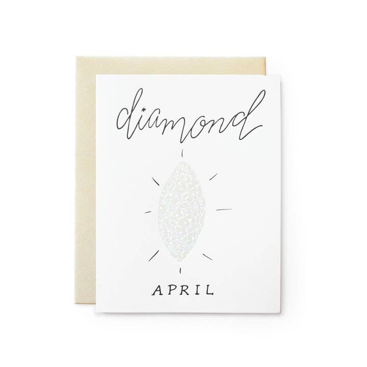 Diamond - April Gemstone Birthday Card for wholesale by Wild Ink Press
