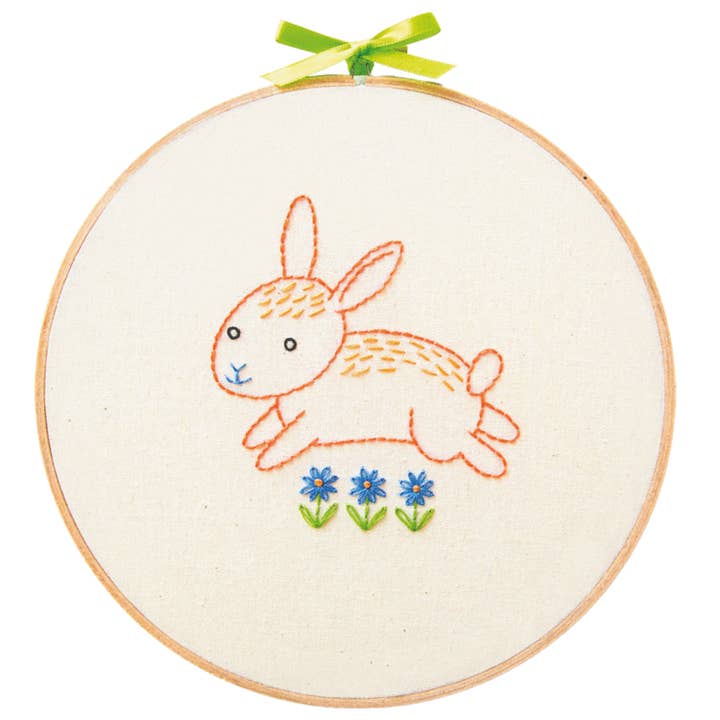 CLEARANCE Bunny Embroidery Wall Art Kit for wholesale by Penguin & Fish