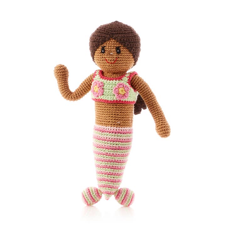 “Pretty in Pink” Handcrafted Mermaid Doll - Organic Cotton for wholesale by Pebble