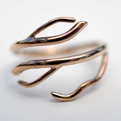 Förgrening Rose Gold Rötter Ring för wholesale av LettersToSarah Metalsmithing