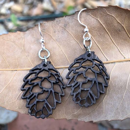 Green Tree Jewelry - Wholesale Dangle Earrings - Pine Cone Earrings - Attracts Woodland Creatures0