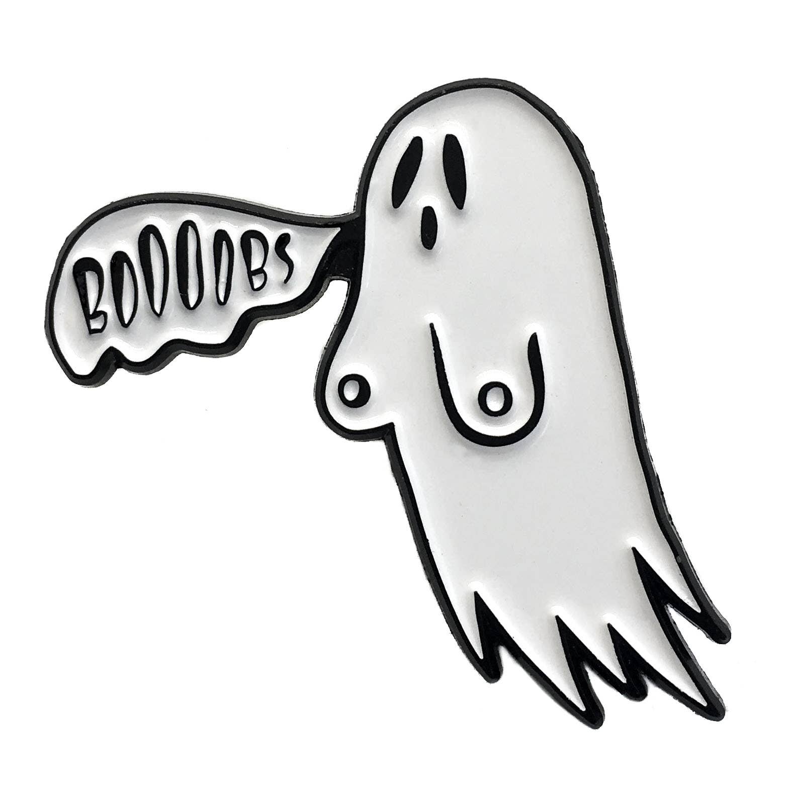 boo ghost enamel pin hey