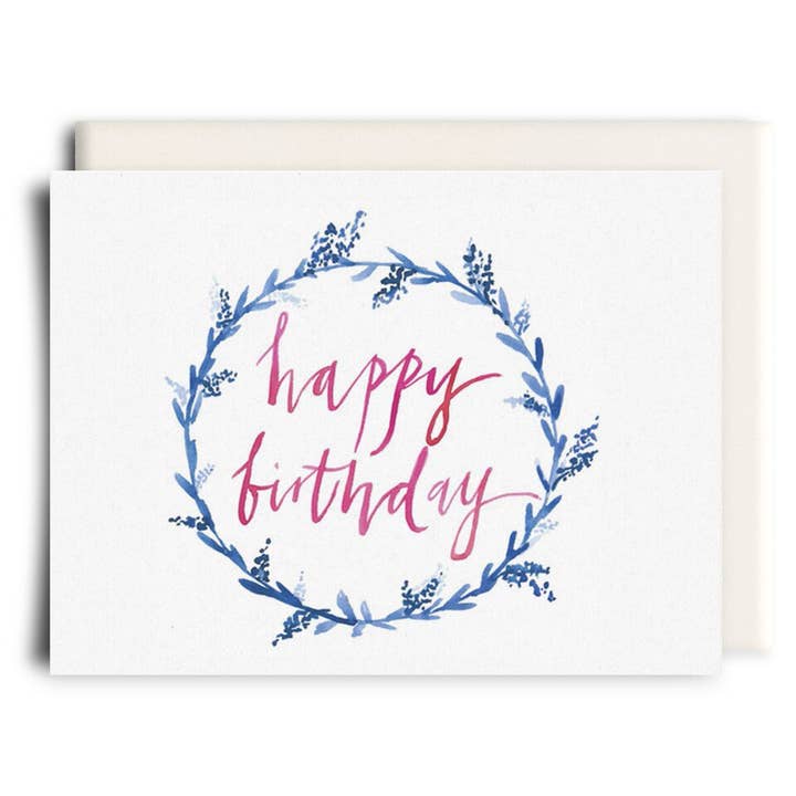 Couronne d'anniversaire bleue | Carte de vœux pour la vente par Inkwell Cards