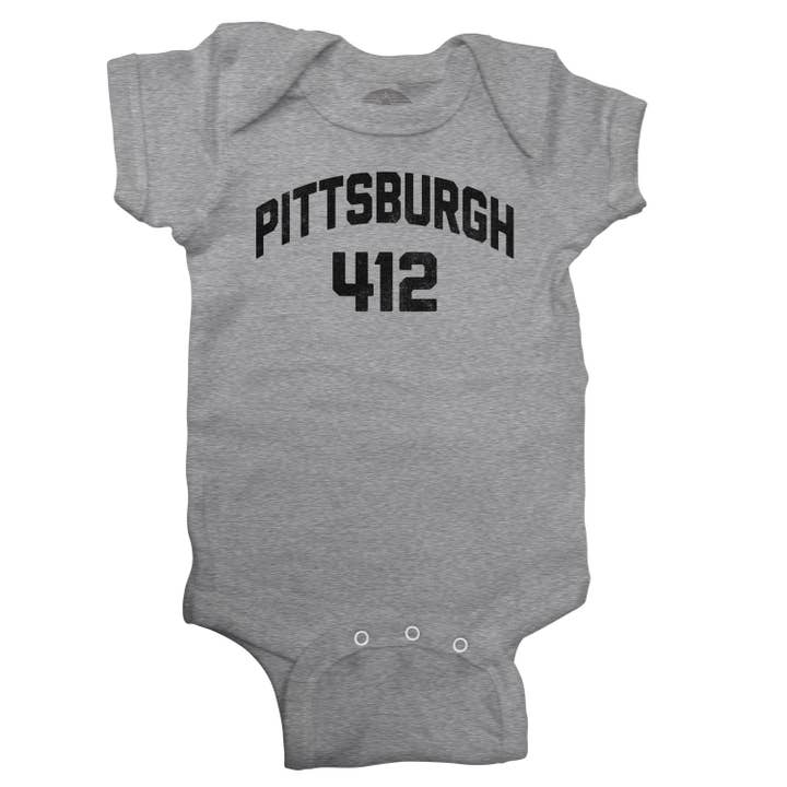 Boredwalk - Wholesale Bodysuit (Non-Footed) - Baby - Pittsburgh 412 Area Code Infant Bodysuit - Unisex Fit2