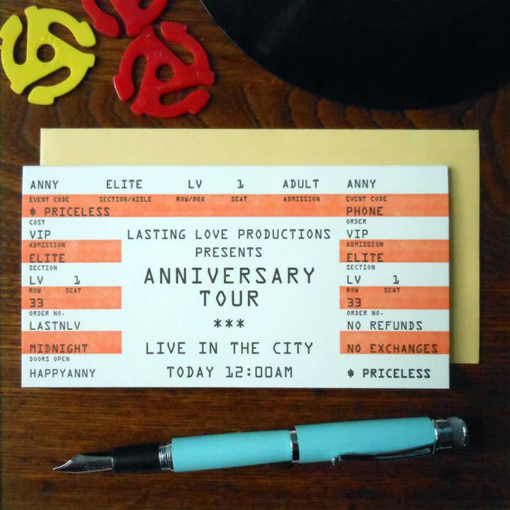 Anniversary Rock Ticket for wholesale by a. favorite design