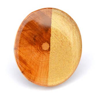 Gold Two Tone Wood Ring for wholesale by Starlight Woods