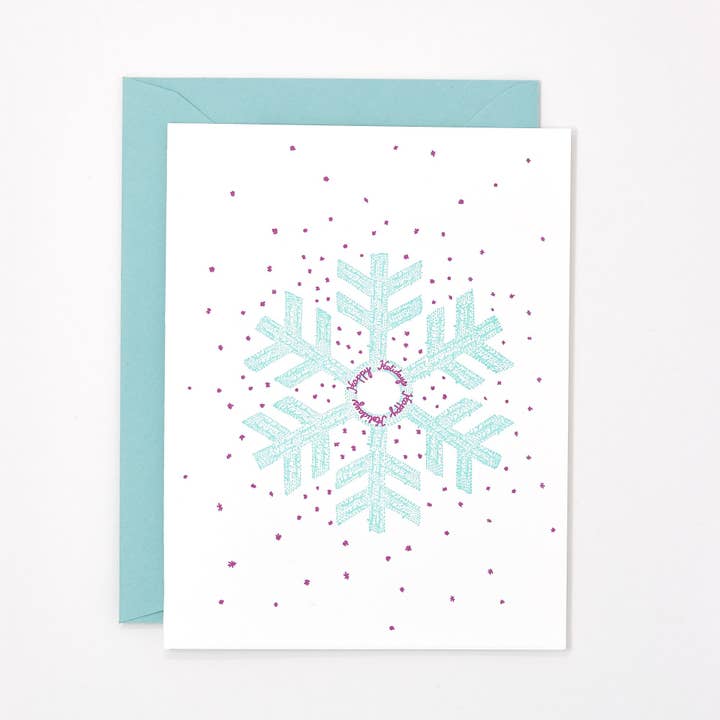 Helen Edna - Wholesale Christmas Card - Snowflake Christmas Greeting - Letterpress Card