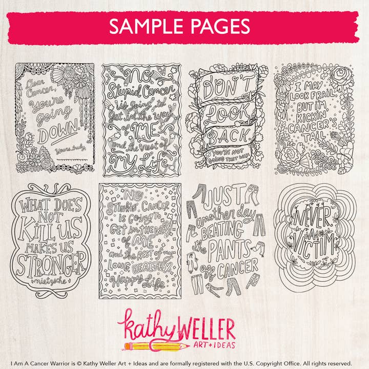 Kathy Weller Art+Ideas - Wholesale Coloring Book - Adult - Cancer Warrior Coloring Book2