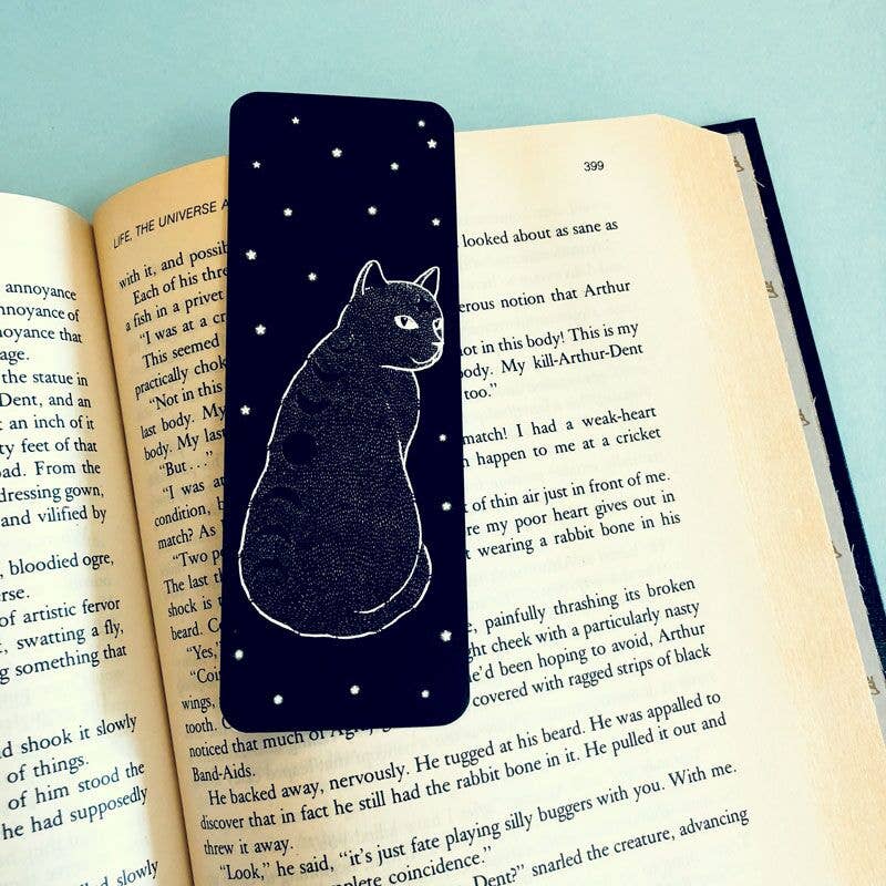 Bee's Knees Industries - Wholesale Bookmark - Moon Phase Cat Bookmark1