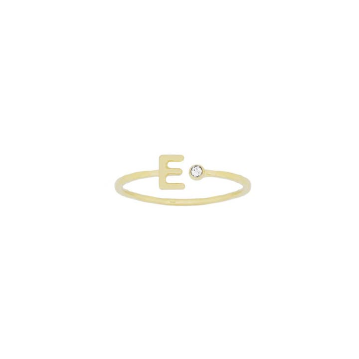 Katie Dean - Wholesale Band/Stacked Ring - 18K Gold Plated, Size 6 Initial Ring23