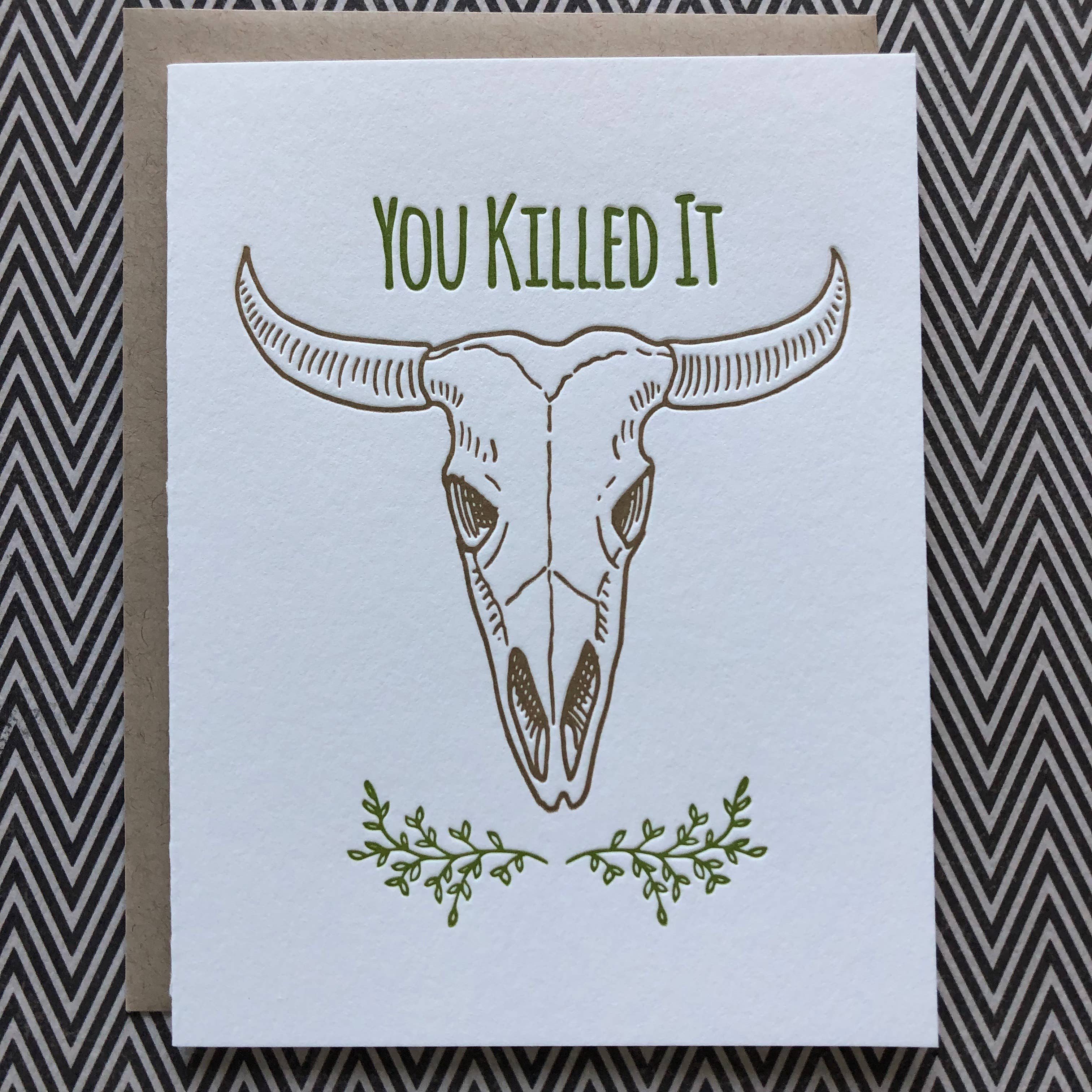 Lucky Bee Press - Wholesale Everyday Greeting Card - You Killed It! - letterpress card1