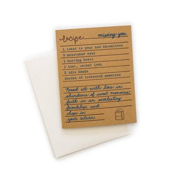 Brood & Boter: Missing You Receptkaart voor wholesale door Belle & Union