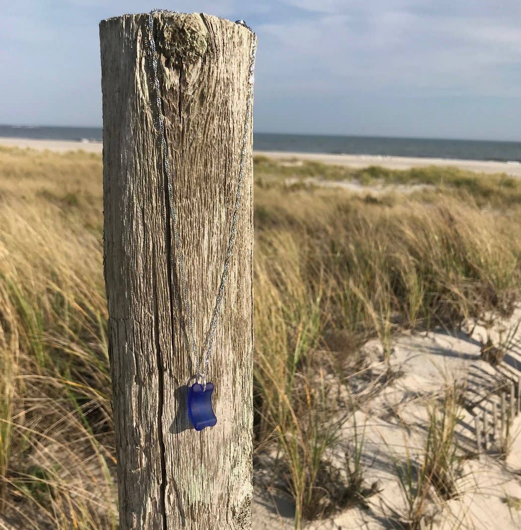 Wave of Life - Wholesale Pendant/Charm Necklace - Sea Glass Bottle Lip Necklace (18 Inch Chain)1