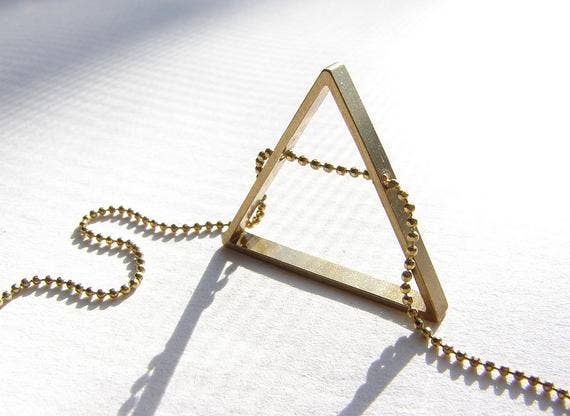 SORA DESIGNS - Wholesale Pendant/Charm Necklace - Triangle Charm Geometric Pendant Necklace0