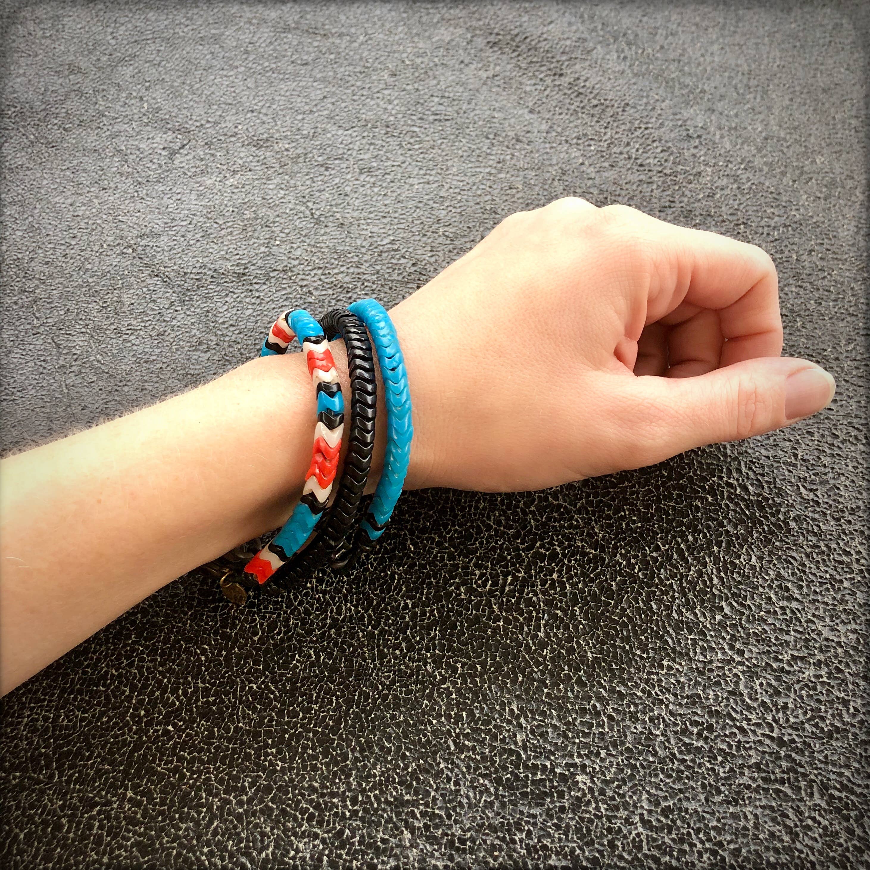 ASTALI - Vendita all'ingrosso Bracciale con perline - Bracciale in vetro Snake a perline Chevron modello Thunderbird6