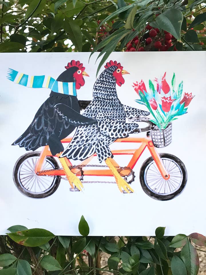 Chickens on a Bike for wholesale by Mangoseed