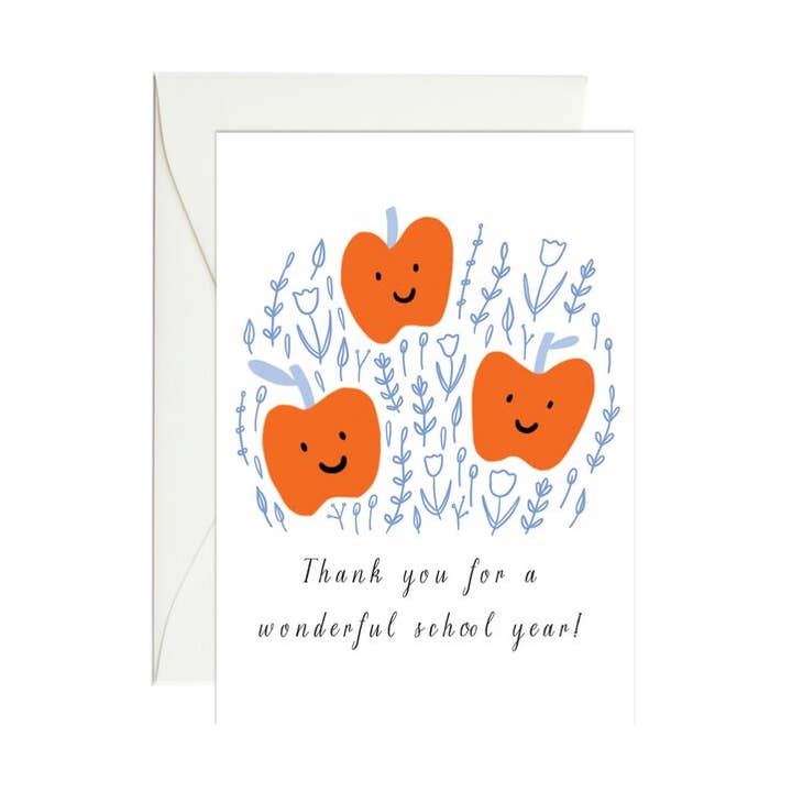 Apple Trio Teacher Thank You Mini Enclosure Card for wholesale by Paula & Waffle
