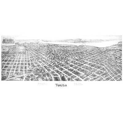 Tulsa, Oklahoma en 1918 pour la vente par Historic Urban Plans, Inc.