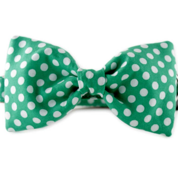 Collier nœud papillon vert et blanc pour chien Taille S pour la vente par Sophisticated Pup