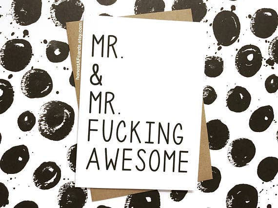 Honest AF Cards - Wholesale Love Card - Mr. & Mr. F*ing Awesome Card1