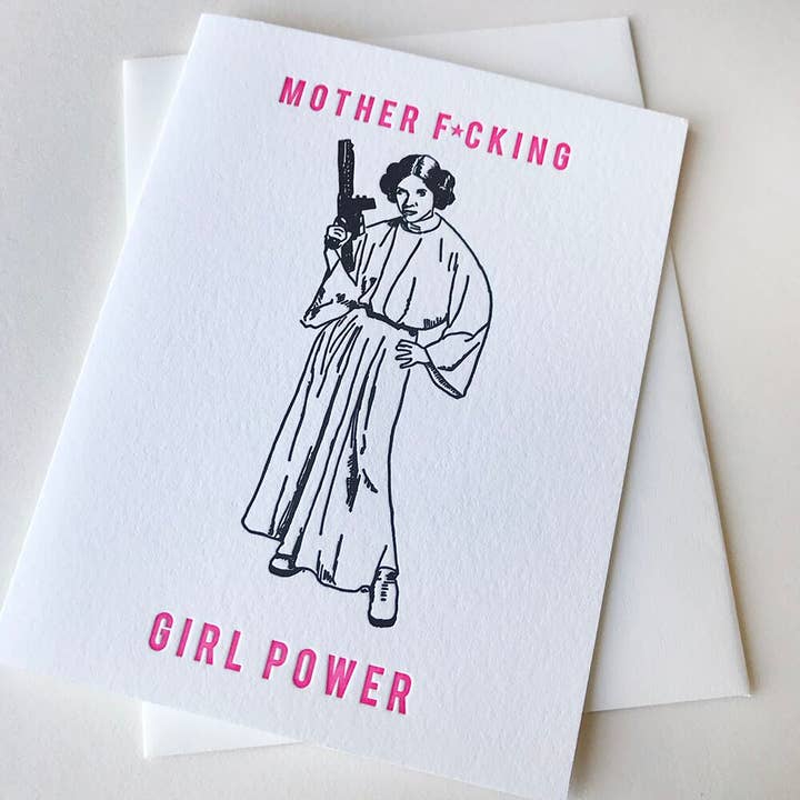 MF Girl Power Censored - Encouragement and Friendship Card for wholesale by Steel Petal Press