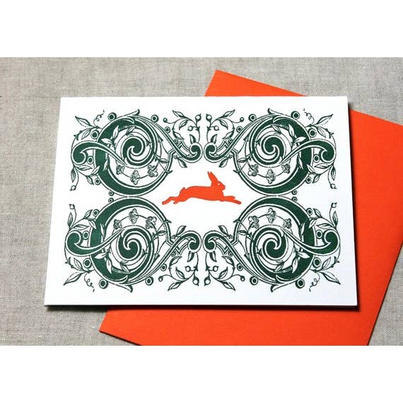 Inkadinkadoodle - Wholesale Easter Card - Hoppity Hoppity Hop Bunny Rabbit Letterpress Card2