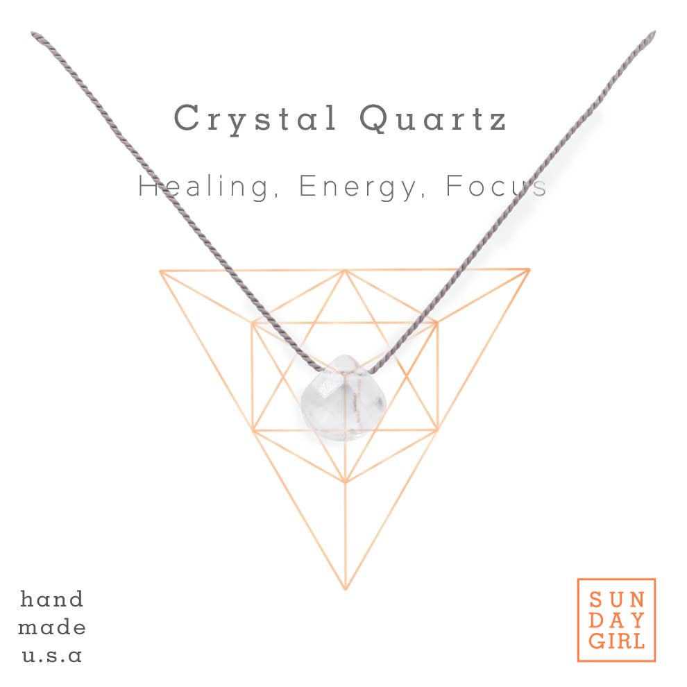 Sunday Girl by Amy DiLamarra - Wholesale Pendant/Charm Necklace - CGN-QTZ | Healing Crystals and Stones Necklace in Crystal Quartz shi2