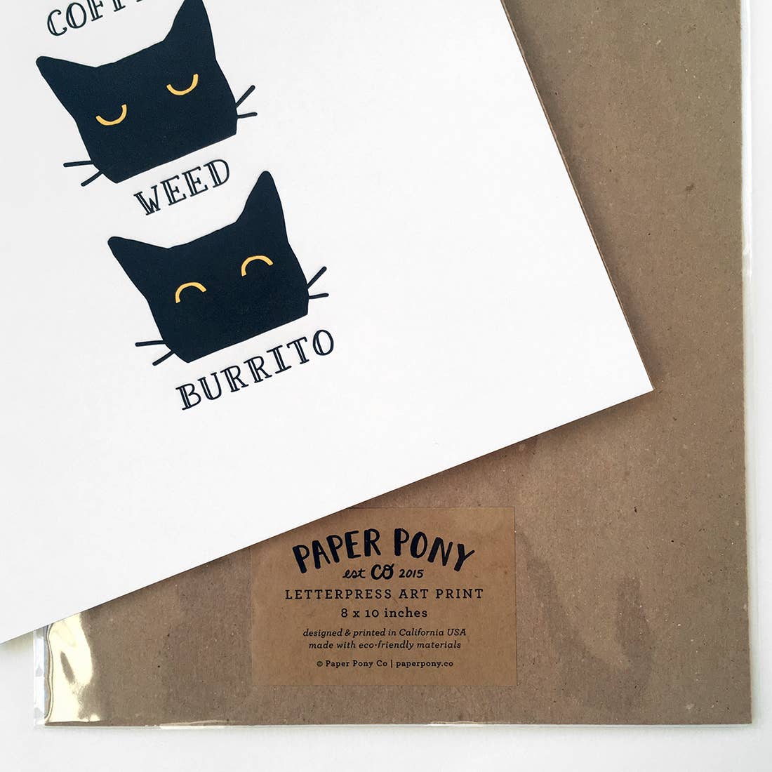 Paper Pony Co. - Wholesale Art Print - Coffee Weed Burrito | 8"x10" Letterpress Art Print1