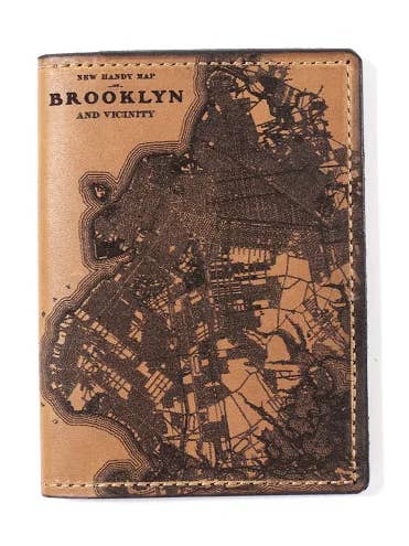 Brooklyn Map Passport Wallet for wholesale by Tactile Craftworks