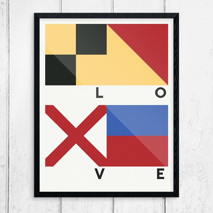 Fridgedoor - Wholesale Art Print - 11'' x 14'' LOVE Code Flag Print